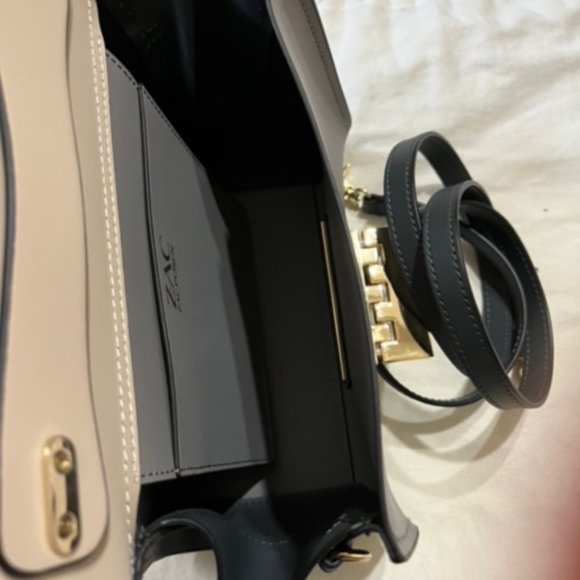 ZAC Zac Posen Eartha Top-Handle Crossbody - Color-Block (Cream/Storm/Navy) - Picture 5 of 6